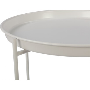 Okrągły stolik metalowy z tacą Neye 63cm biały Nordifra