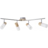 Lampa sufitowa Babsan IV - drewno jasne/biały | Brilliant