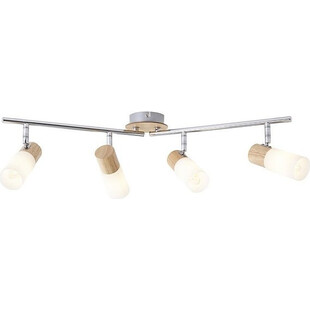 Lampa sufitowa Babsan IV - drewno jasne/biały | Brilliant