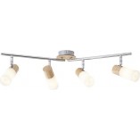 Lampa sufitowa Babsan IV - drewno jasne/biały | Brilliant