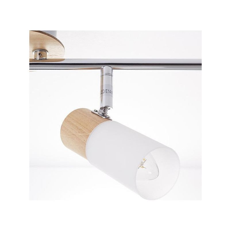 Lampa sufitowa Babsan IV - drewno jasne/biały | Brilliant