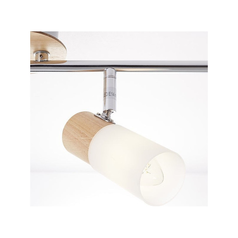 Lampa sufitowa Babsan IV - drewno jasne/biały | Brilliant