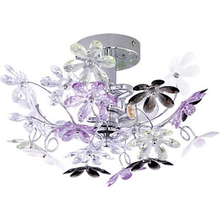 Plafon młodzieżowy Flower 38cm multikolor / chrom Reality