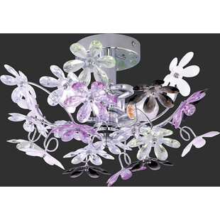 Plafon młodzieżowy Flower 38cm multikolor / chrom Reality