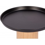 Stolik metalowy Tack Nordifra | Dąb/Czarny - Skandynawski Design
