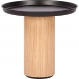 Stolik metalowy Tack Nordifra | Dąb/Czarny - Skandynawski Design