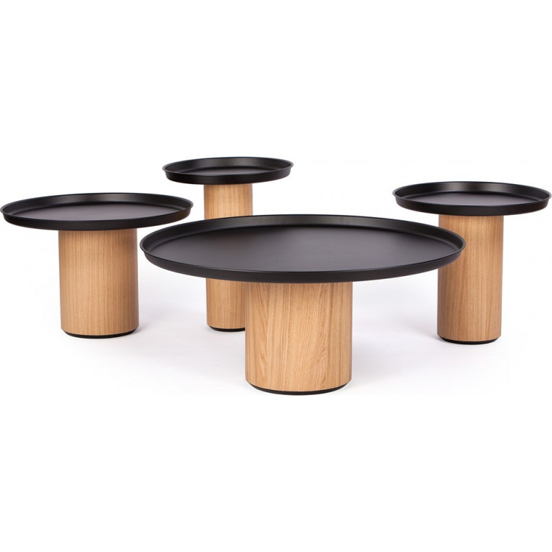 Stolik metalowy Tack Nordifra | Dąb/Czarny - Skandynawski Design