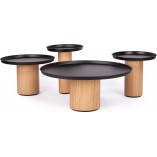 Stolik metalowy Tack Nordifra | Dąb/Czarny - Skandynawski Design