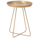 Stolik metalowy Rod Nordifra - Złoty, 43cm | Elegancki design