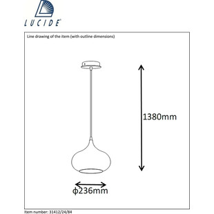 Lampa wisząca Riva Fat biała Lucide | Kup online