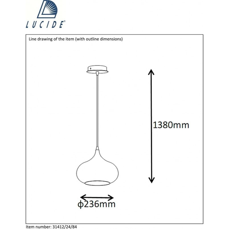 Lampa wisząca Riva Fat biała Lucide | Kup online