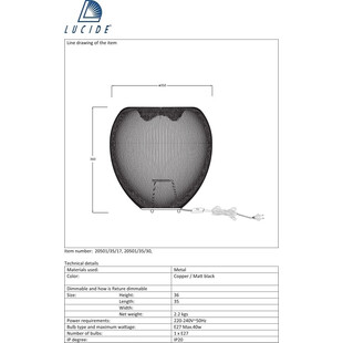 Lampa stołowa miedziana Lucide Wirio M - Nowoczesny Design
