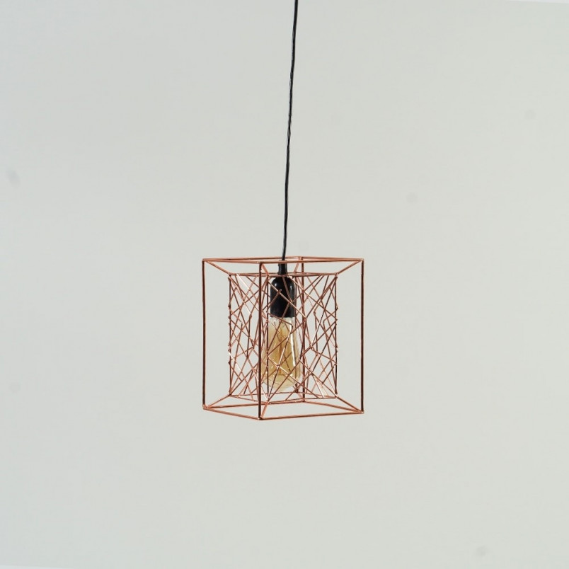 Lampa wisząca miedziana Kago - Brilliant | Nowoczesne oświetlenie