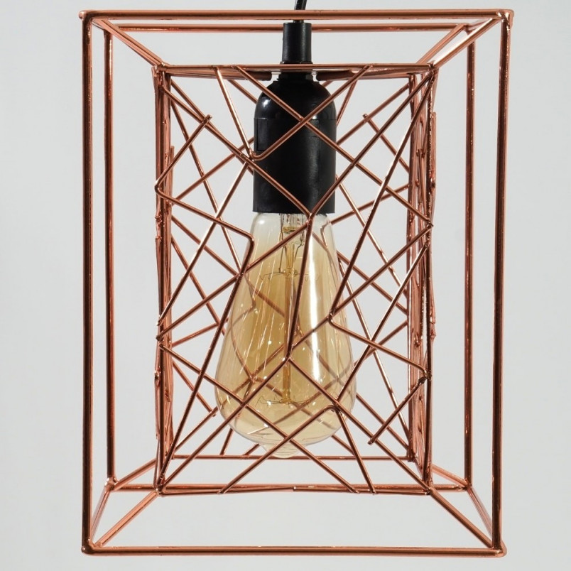 Lampa wisząca miedziana Kago - Brilliant | Nowoczesne oświetlenie