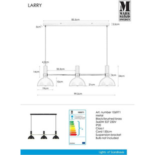 Lampa sufitowa Larry Gold czarna | Markslojd - Kup teraz!