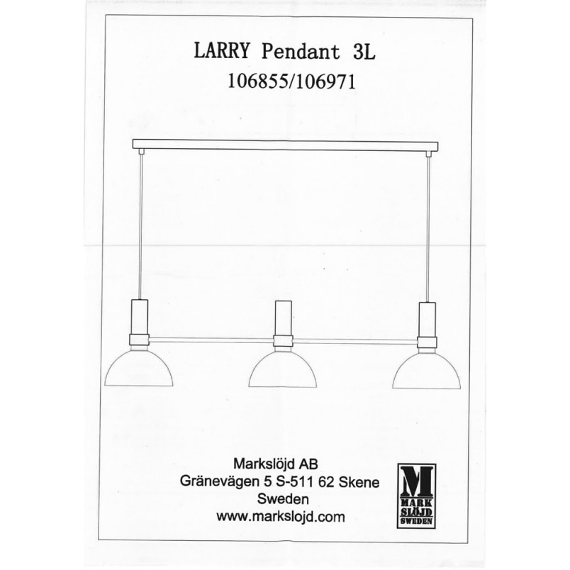 Lampa sufitowa Larry Gold czarna | Markslojd - Kup teraz!