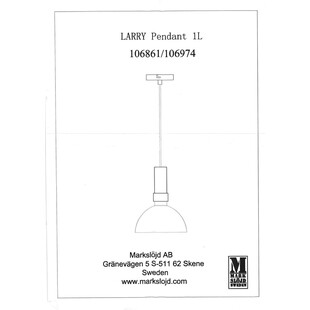 Lampa wisząca Larry Gold czarna - Markslojd | Elegancki design