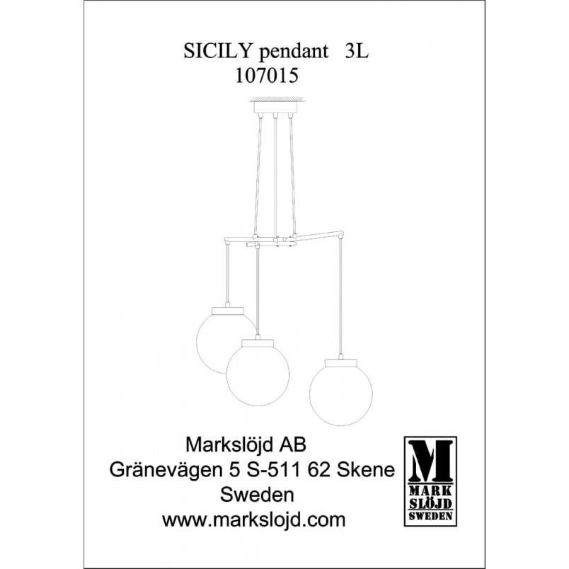 Lampa wisząca Sicily III - szklane kule, Markslojd | Kup teraz!