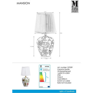 Lampa stołowa biała ceramiczna Mansion - Markslojd | Kup online