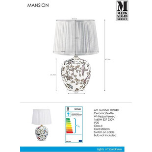 Lampa stołowa biała ceramiczna Mansion - Markslojd | Kup online