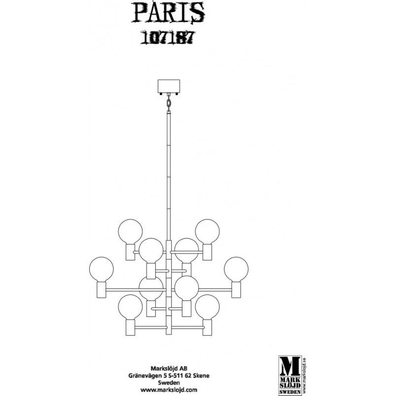 Lampa Sufitowa Paris Czarna | Markslojd - Elegancki Design