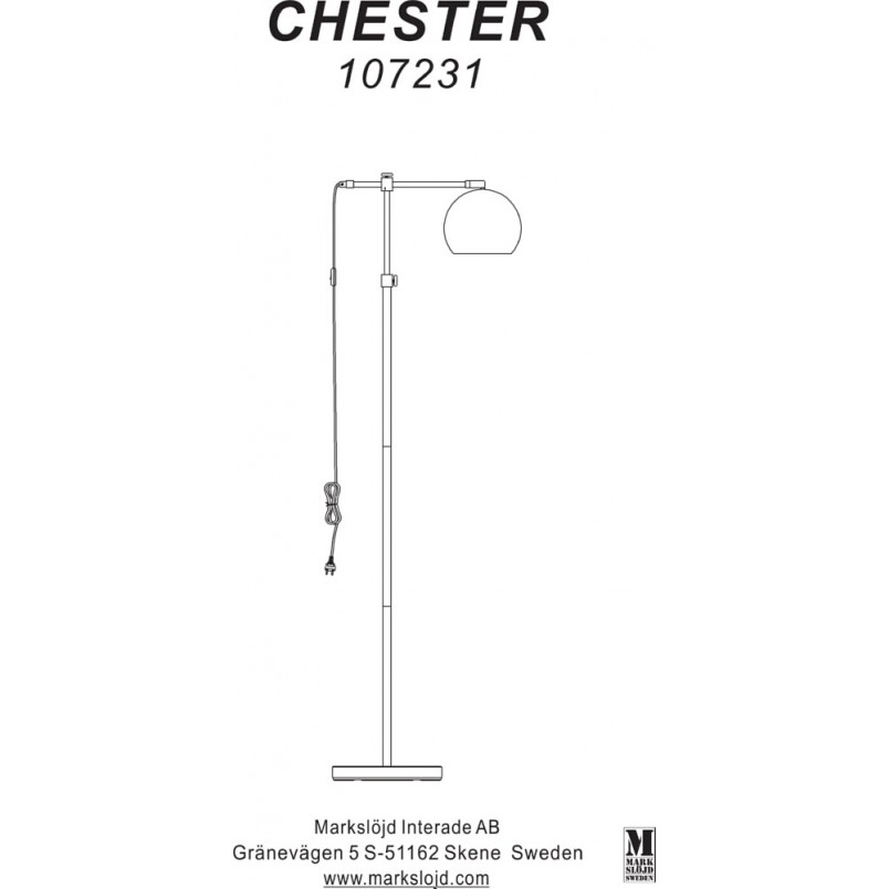 Lampa podłogowa Chester, miedź - Markslojd | Industrialny design