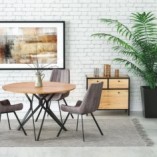 Stół okrągły loft Pixel 120cm Halmar - Dąb złoty