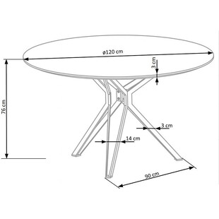 Stół okrągły loft Pixel 2 120cm Dąb złoty Halmar