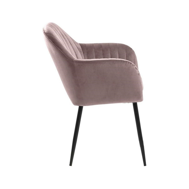 Krzesło welurowe Emilia różowe Actona | Elegancki design