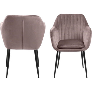 Krzesło welurowe Emilia różowe Actona | Elegancki design