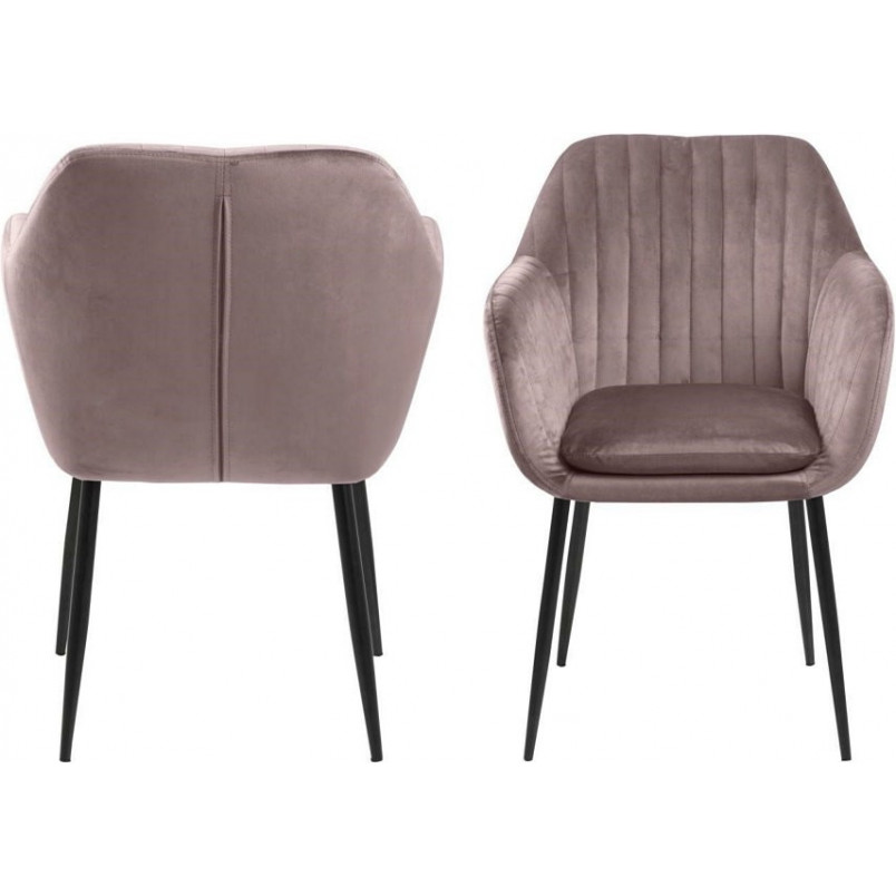 Krzesło welurowe Emilia różowe Actona | Elegancki design