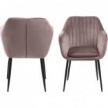 Krzesło welurowe Emilia różowe Actona | Elegancki design