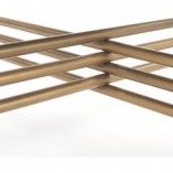 Stolik kawowy szklany Ismena Halmar | Czarny / Mosiądz - 80cm