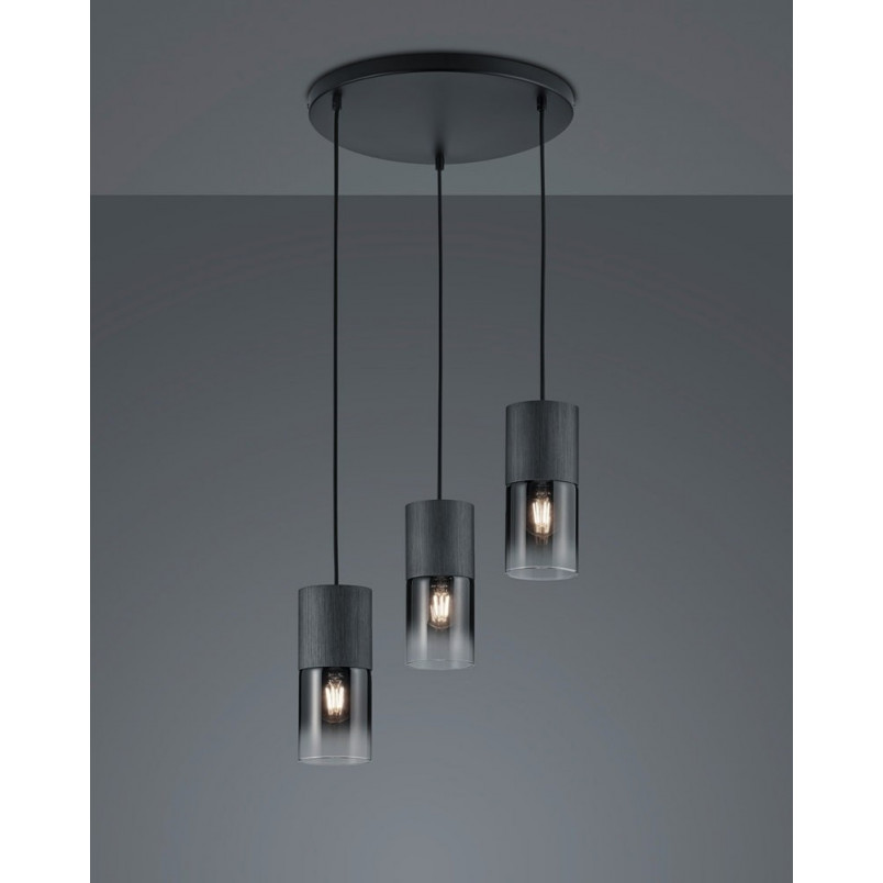 Lampa wisząca Trio Robin III - szkło dymione, 37cm | Sklep z lampami
