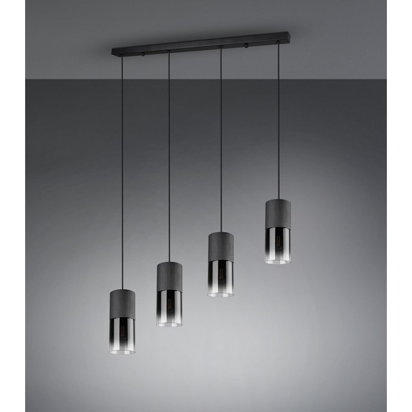 Lampa wisząca Robin IV Trio - szkło dymione, 80cm