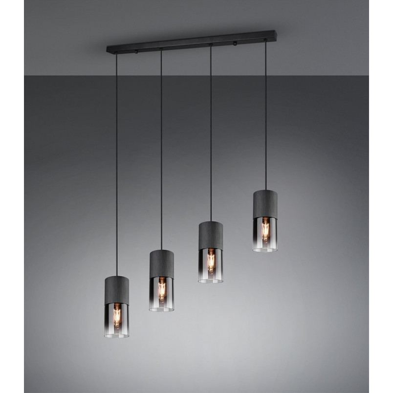 Lampa wisząca Robin IV Trio - szkło dymione, 80cm