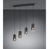 Lampa wisząca Robin IV Trio - szkło dymione, 80cm