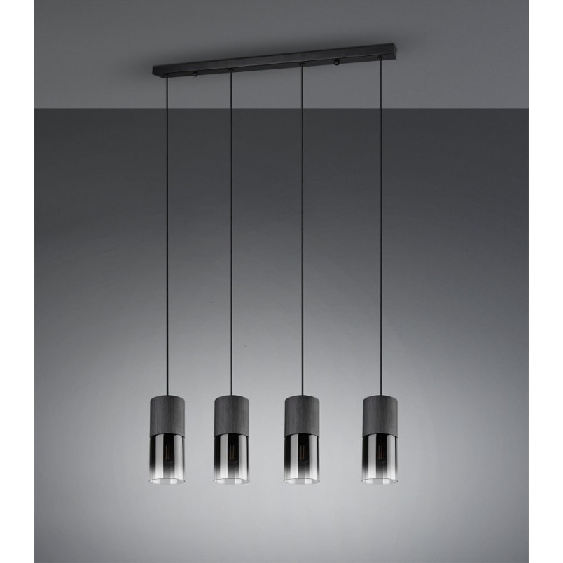 Lampa wisząca Robin IV Trio - szkło dymione, 80cm