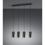Lampa wisząca Robin IV Trio - szkło dymione, 80cm
