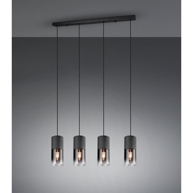 Lampa wisząca Robin IV Trio - szkło dymione, 80cm