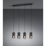 Lampa wisząca Robin IV Trio - szkło dymione, 80cm