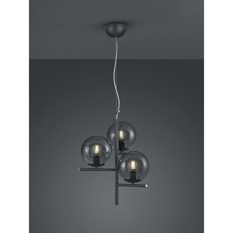 Lampa wisząca Trio Pure III | Szkło dymione, 40cm - Kup teraz!