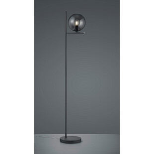 Lampa podłogowa szklana kula Pure szkło dymione / antracyt Trio