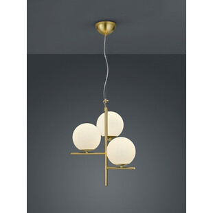 Lampa mosiężna wisząca Pure III 40cm biała Trio