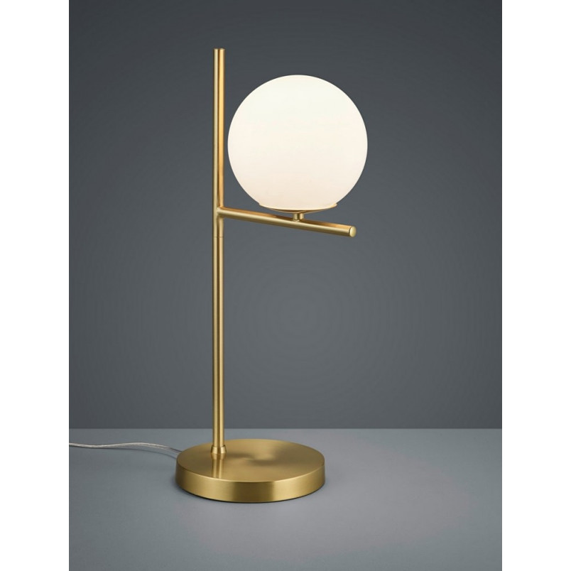 Lampa stołowa Pure mosiężna biała Trio - Eleganckie oświetlenie