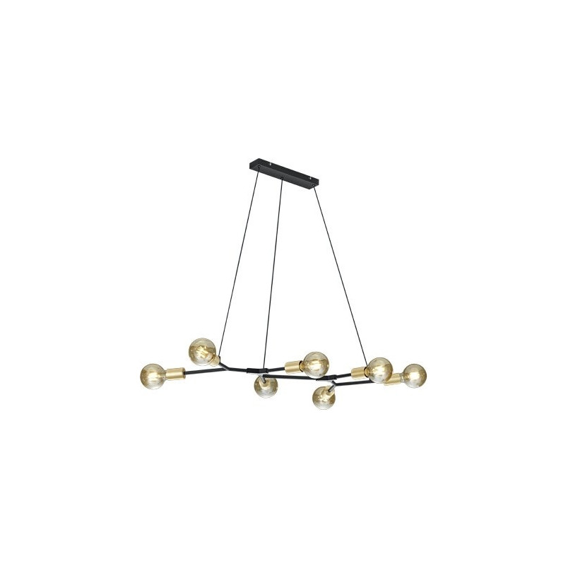 Lampa Wisząca Industrialna Cross VII | Trio - Loftowa, Czarna