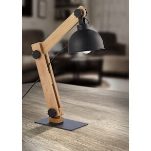 Lampa biurkowa drewniana Oslo czarna | TK Lighting