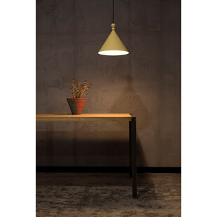 Lampa Wisząca Stożek Konko | LoftLight - Żółta, Metalowa