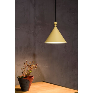 Lampa wisząca stożek Konko 45cm żółta LoftLight