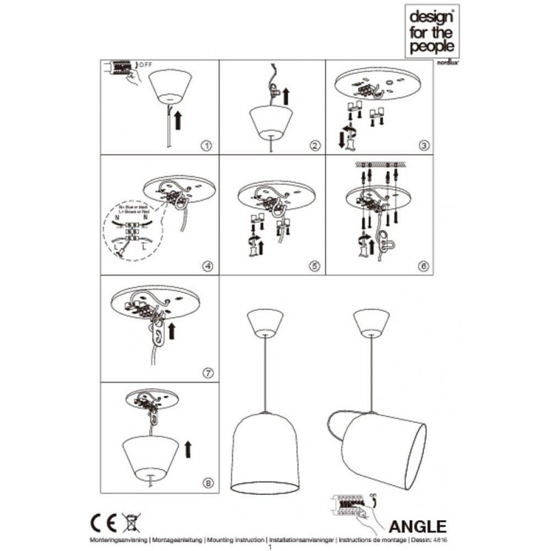 Lampa wisząca Angle szara - Loftowa lampa DFTP | Ceny od 589 PLN